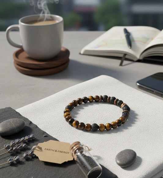 🖤 Natural Stone Beaded Bracelet – Timeless Style, Effortless Confidence