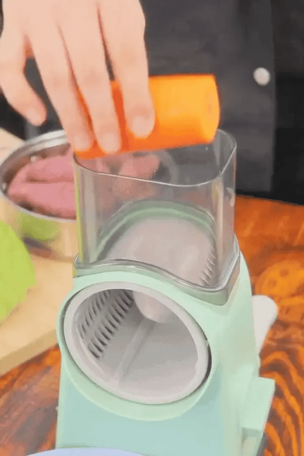 🥕 Stainless Steel Rotary Vegetable Cutter – Slice, Shred & Prep in Seconds