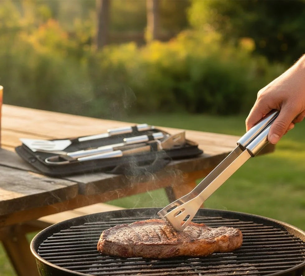 🔥 COMPACT BBQ GRILL TOOL SET – Everything You Need for Perfect Grilling
