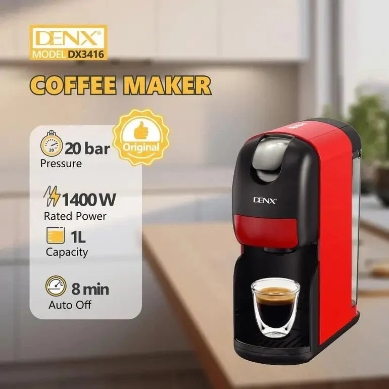☕ DENX 3-in-1 CAPSULE COFFEE MAKER – Café-Quality Coffee at Home