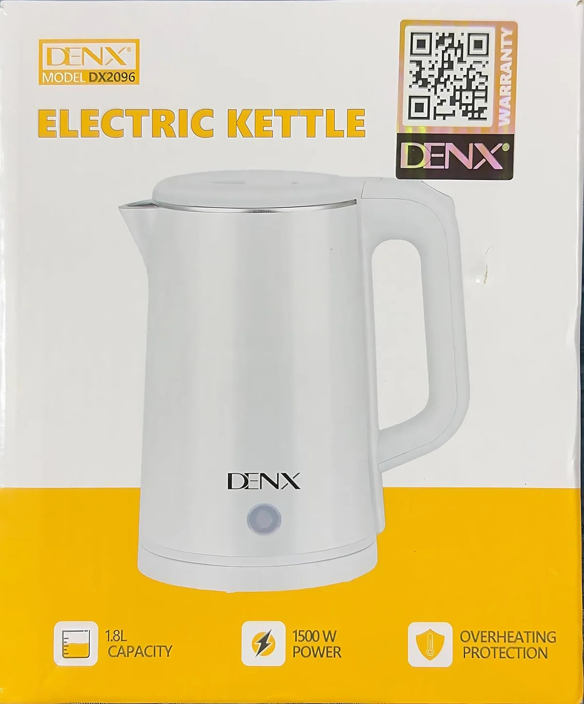⚡ غلاية كهربائية DENX FAST BOIL سعة 1.8 لتر – غليان سريع، راحة قصوى