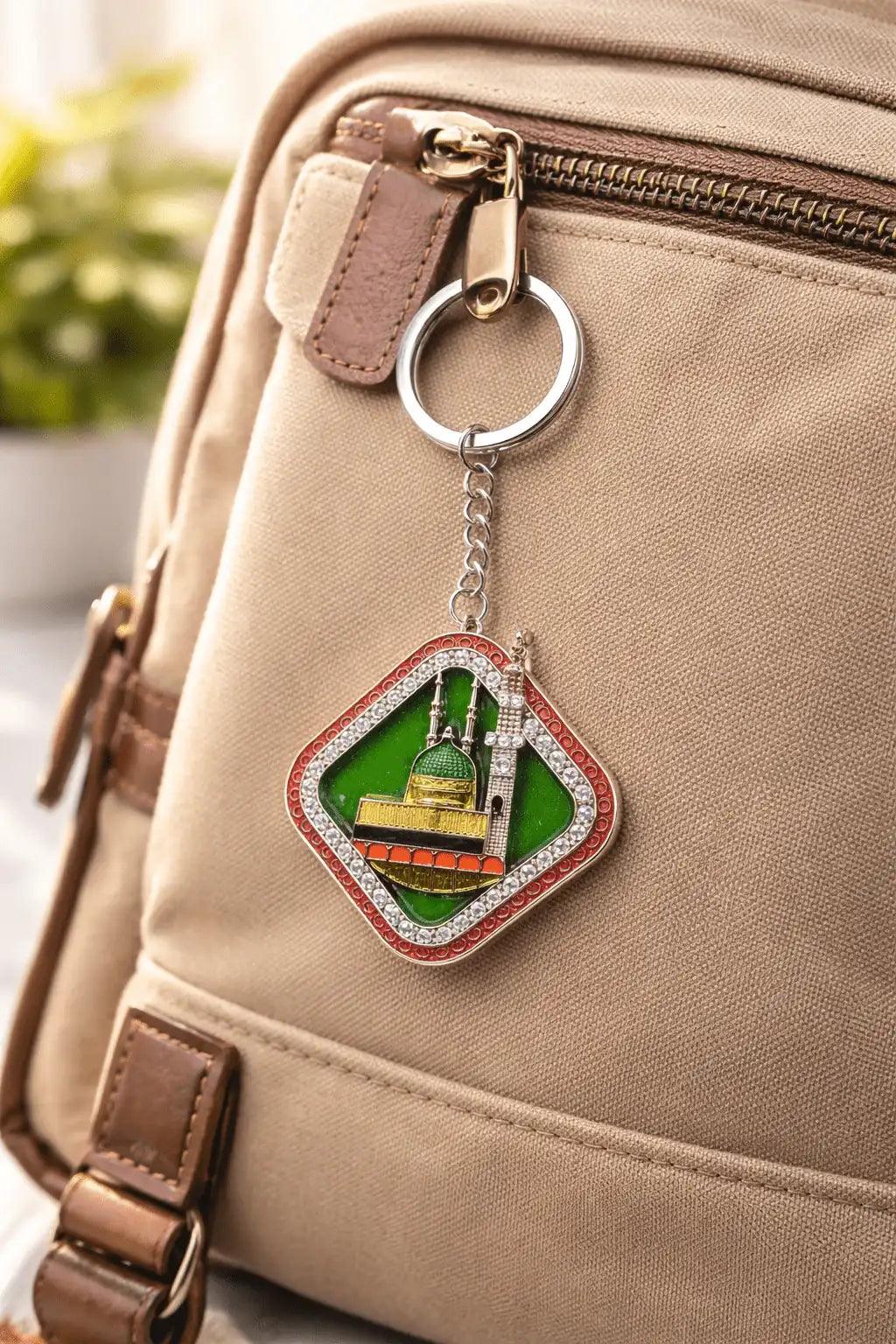 🕌 MADINAH SHAREEF METAL KEYCHAIN – A Beautiful Symbol of Faith & Blessings