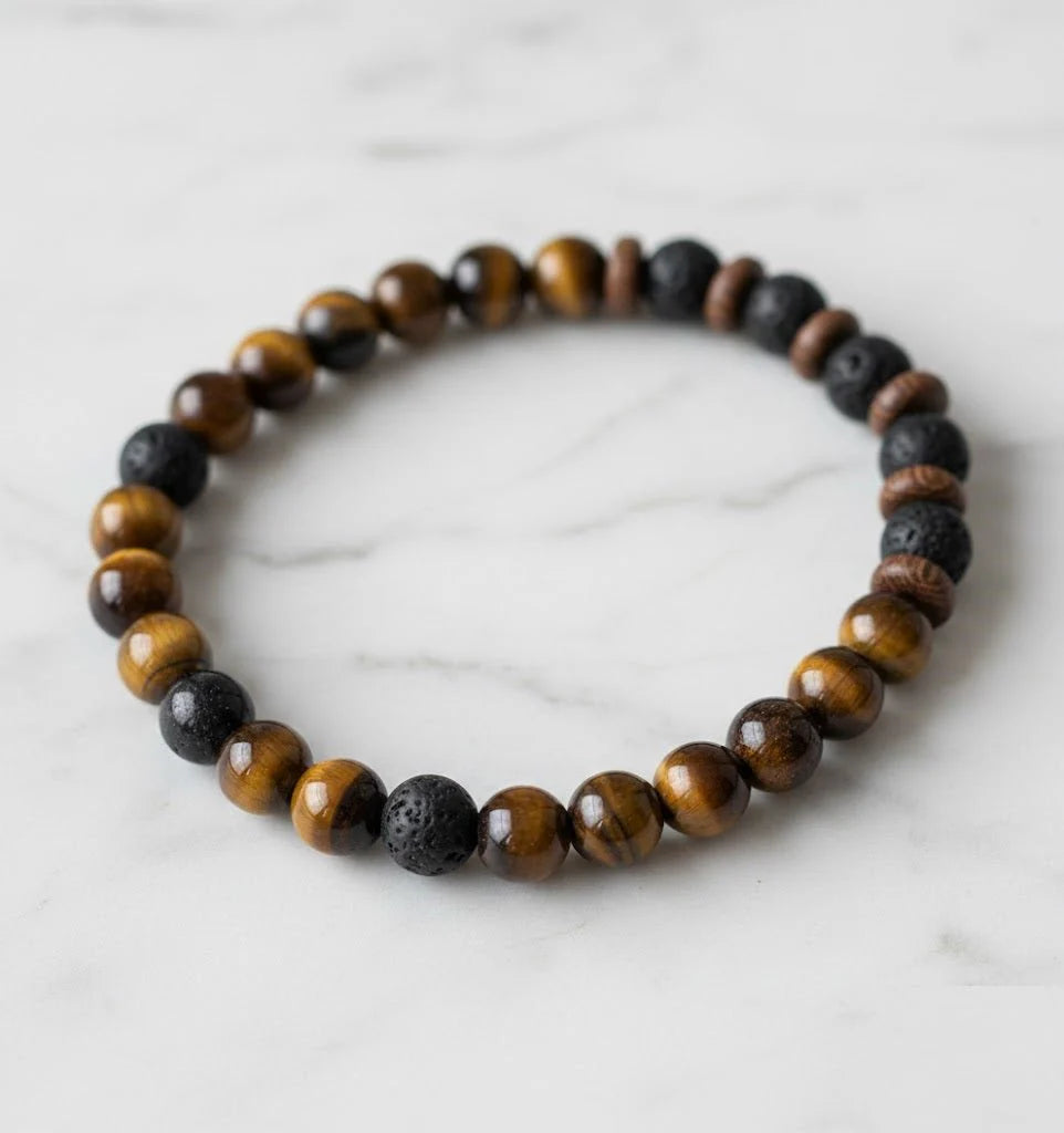 🖤 Natural Stone Beaded Bracelet – Timeless Style, Effortless Confidence